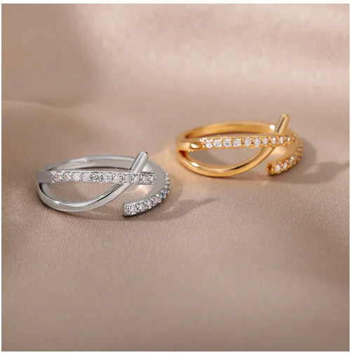 Adjustable Zirconia Rings - Vintage Wire Wrap Design