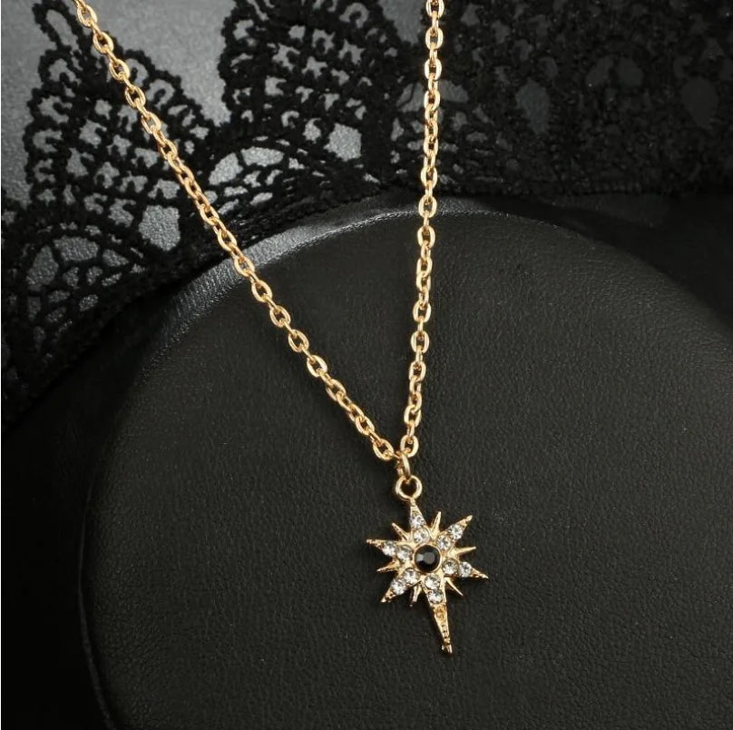 Gold-Plated Zircon Devil Eye and Star Cross Necklaces