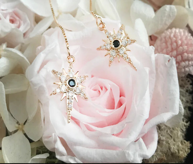Gold-Plated Zircon Devil Eye and Star Cross Necklaces