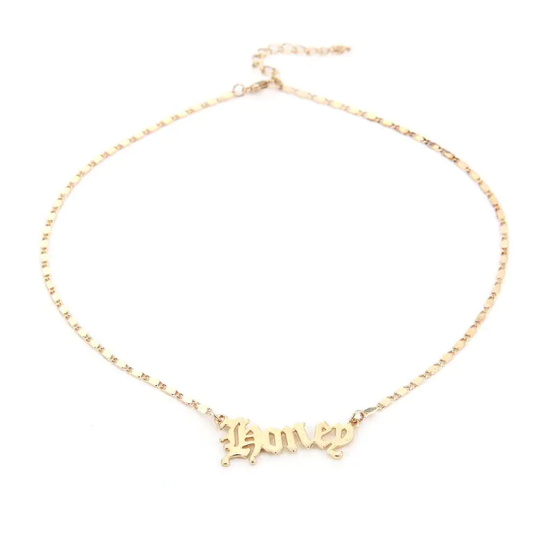 Gold Stainless Steel "Angel" and "Princess" Necklaces