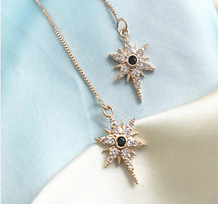 Gold-Plated Zircon Devil Eye and Star Cross Necklaces