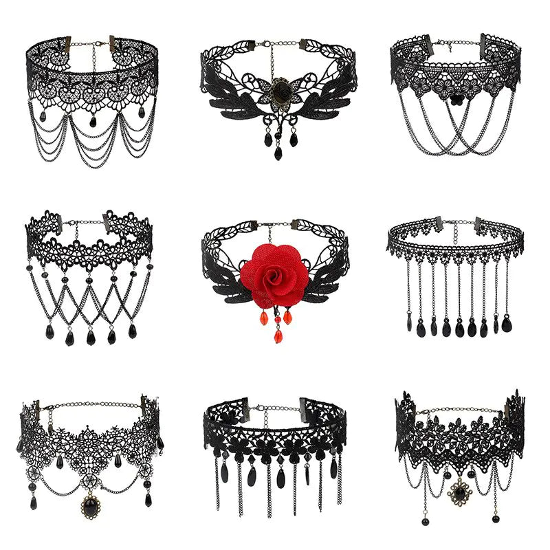 Gothic Style Choker Necklaces - Layered Ethnic Design