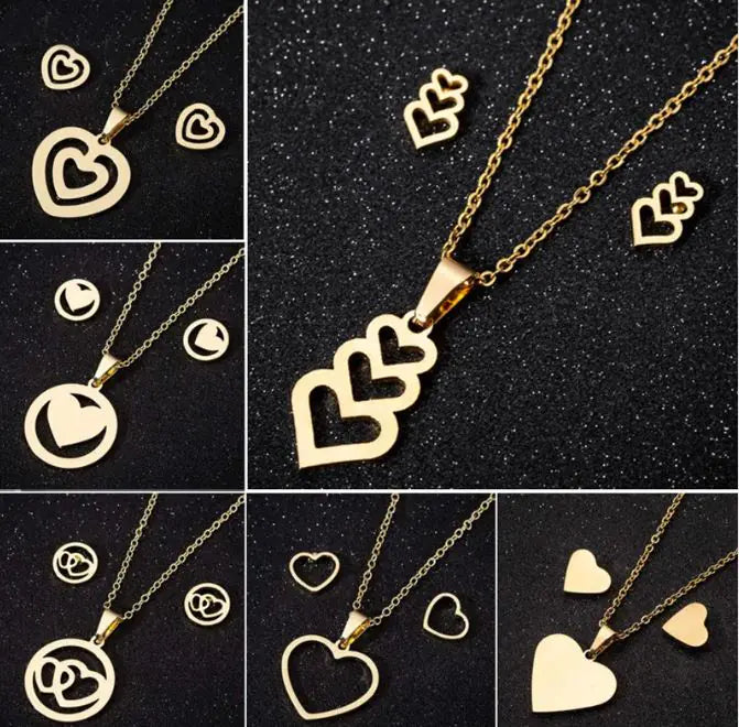 Stainless Steel Love Heart Necklaces For Women