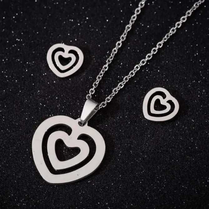 Stainless Steel Love Heart Necklaces For Women