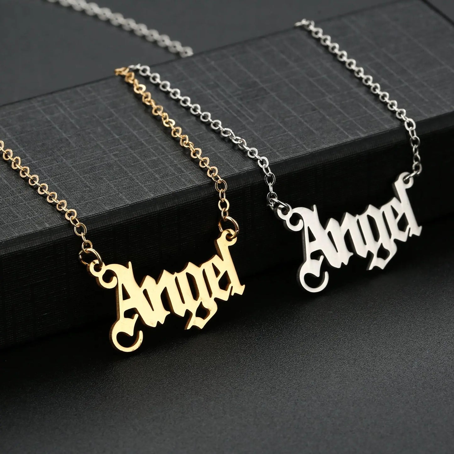 Gold Stainless Steel "Angel" and "Princess" Necklaces
